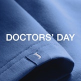 Doctors' Day with image of fabric in the background