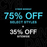 Black Friday 75% off select styles and 35% Off Sitewide