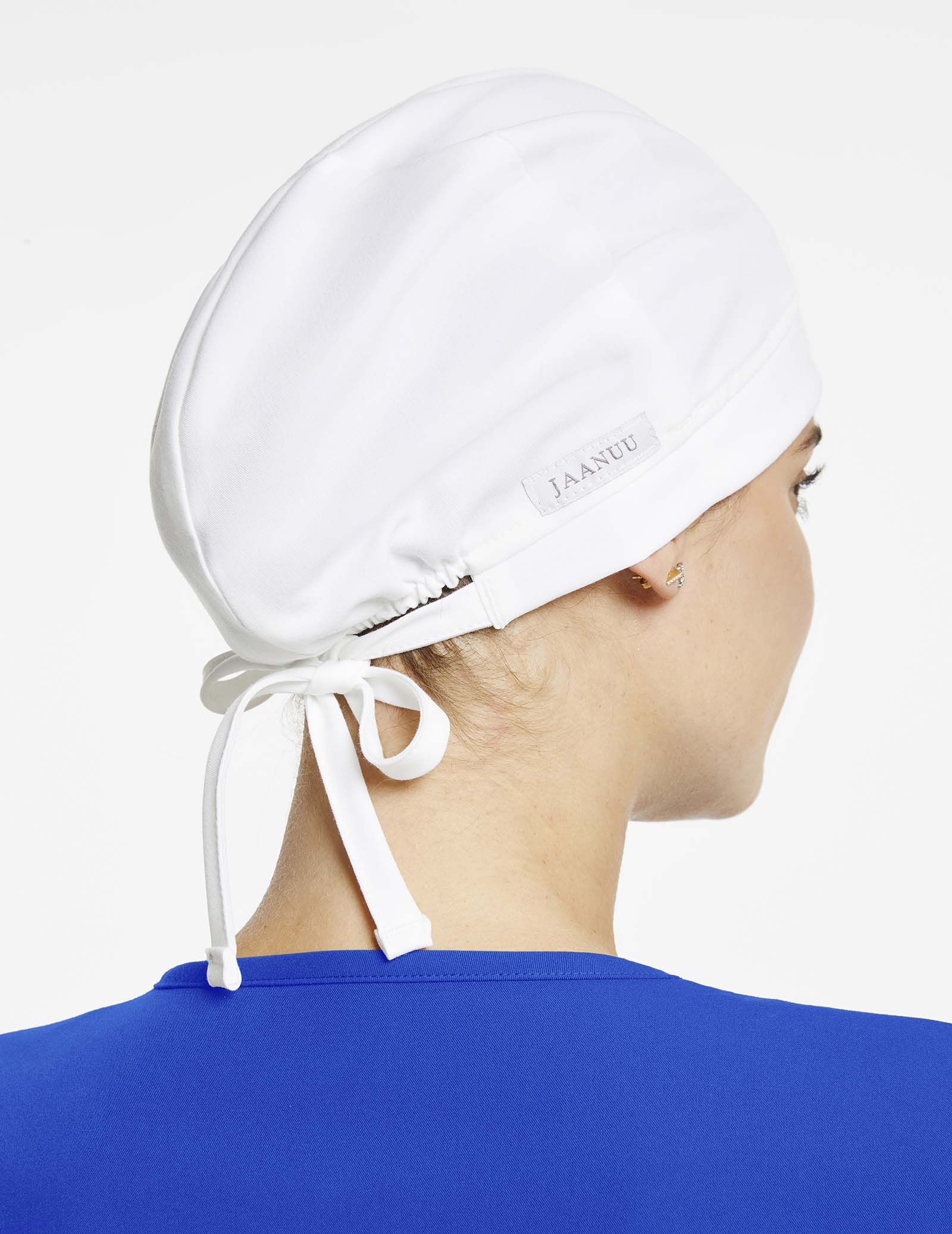 white scrub hat