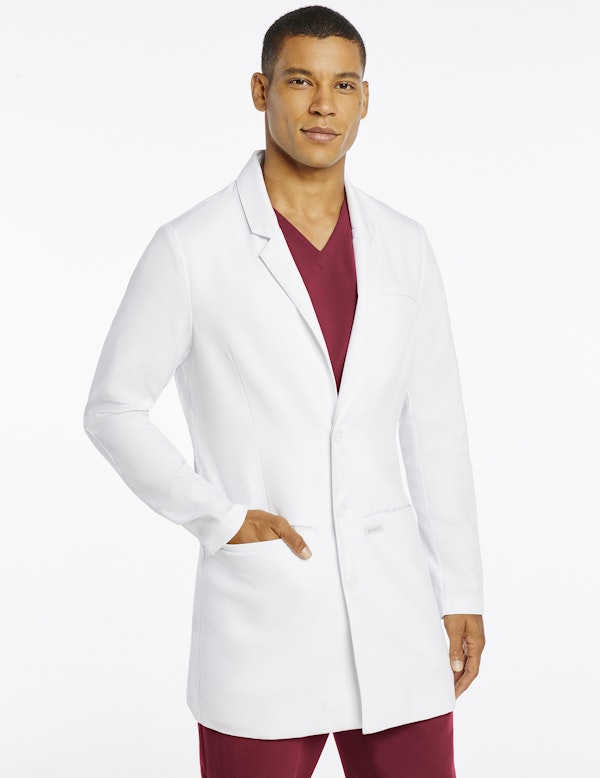 Mens Signature Lab Coat In White Mens Lab Coats By Jaanuu 9533