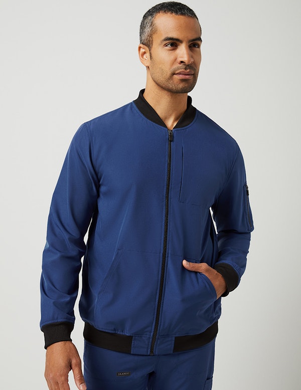 Bomber Jacket in Estate Navy Blue - Men's Jackets by Jaanuu