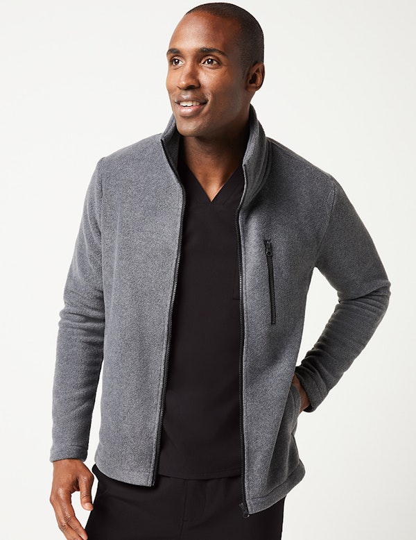 ZipUp Fleece in Charcoal Men's Jackets by Jaanuu