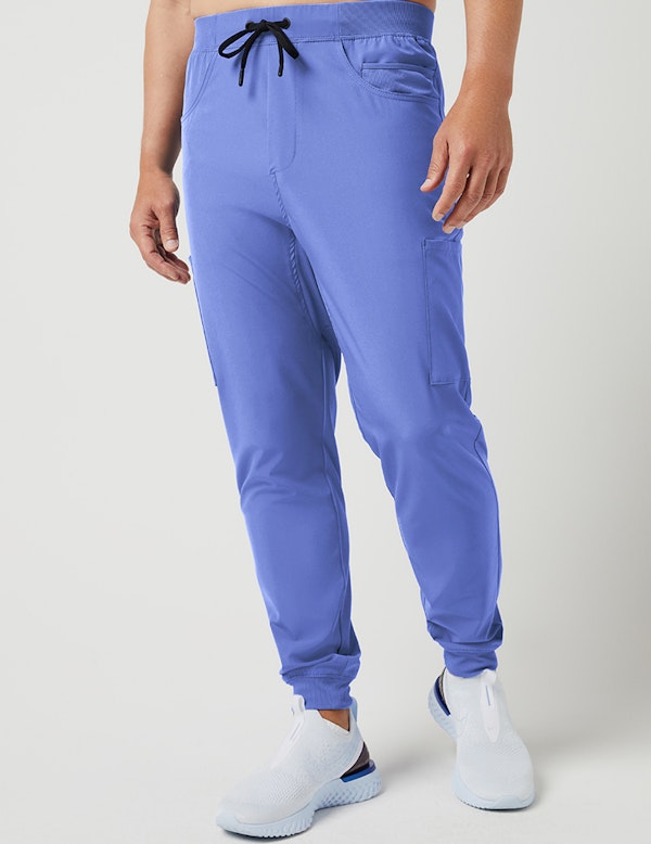 Mesh Detail Jogger Pant in Ceil Blue Medical Scrubs by Jaanuu