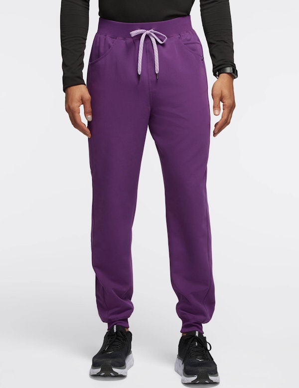 Men's Eggplant Jogger Scrub Pants with Drawstring Jaanuu