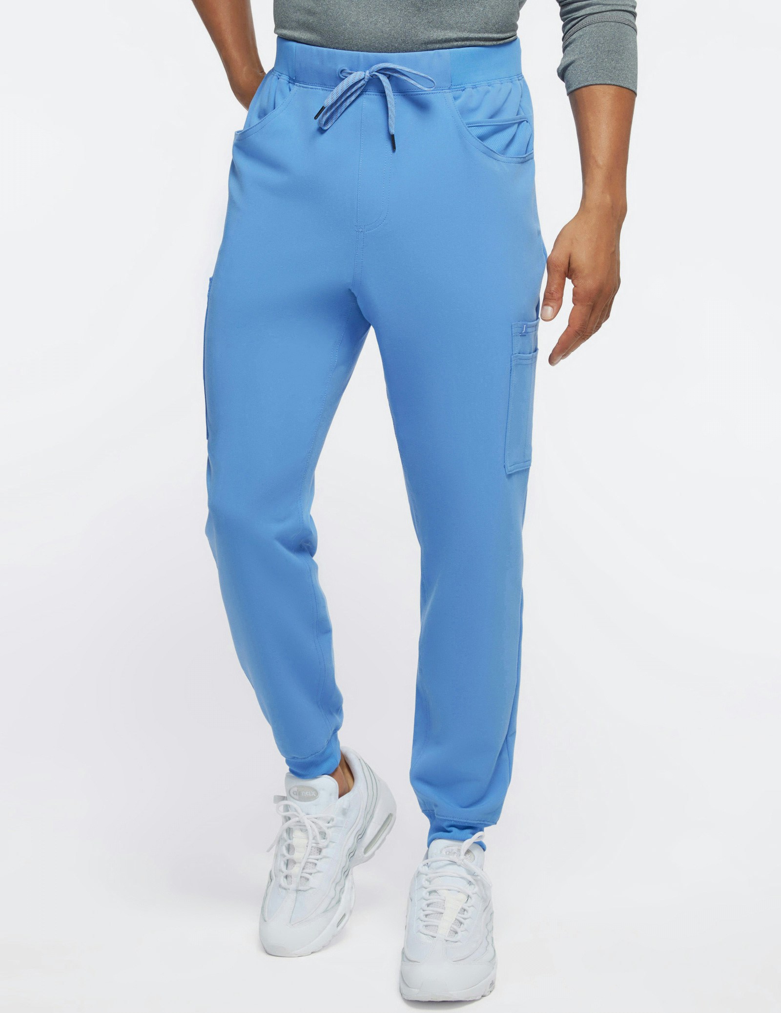 Men's Ceil Blue Mesh-Pocket Jogger Scrub Pants | Jaanuu