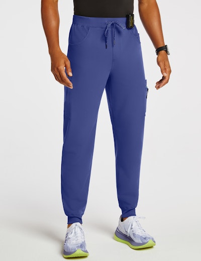 Men's Galaxy Blue Mesh-Pocket Jogger Scrub Pants | Jaanuu