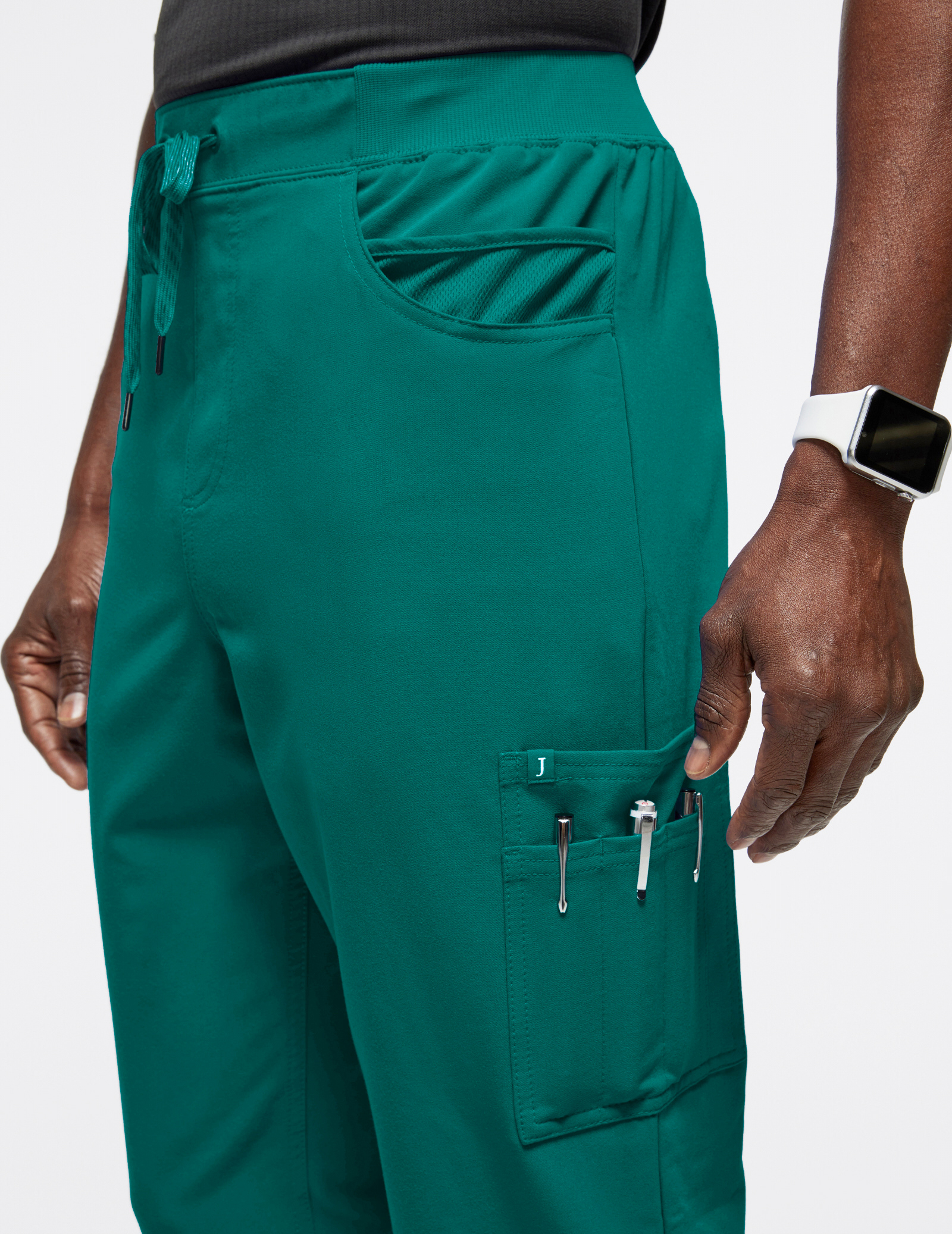 Men's Hunter Green Mesh-Pocket Jogger Scrub Pants | Jaanuu