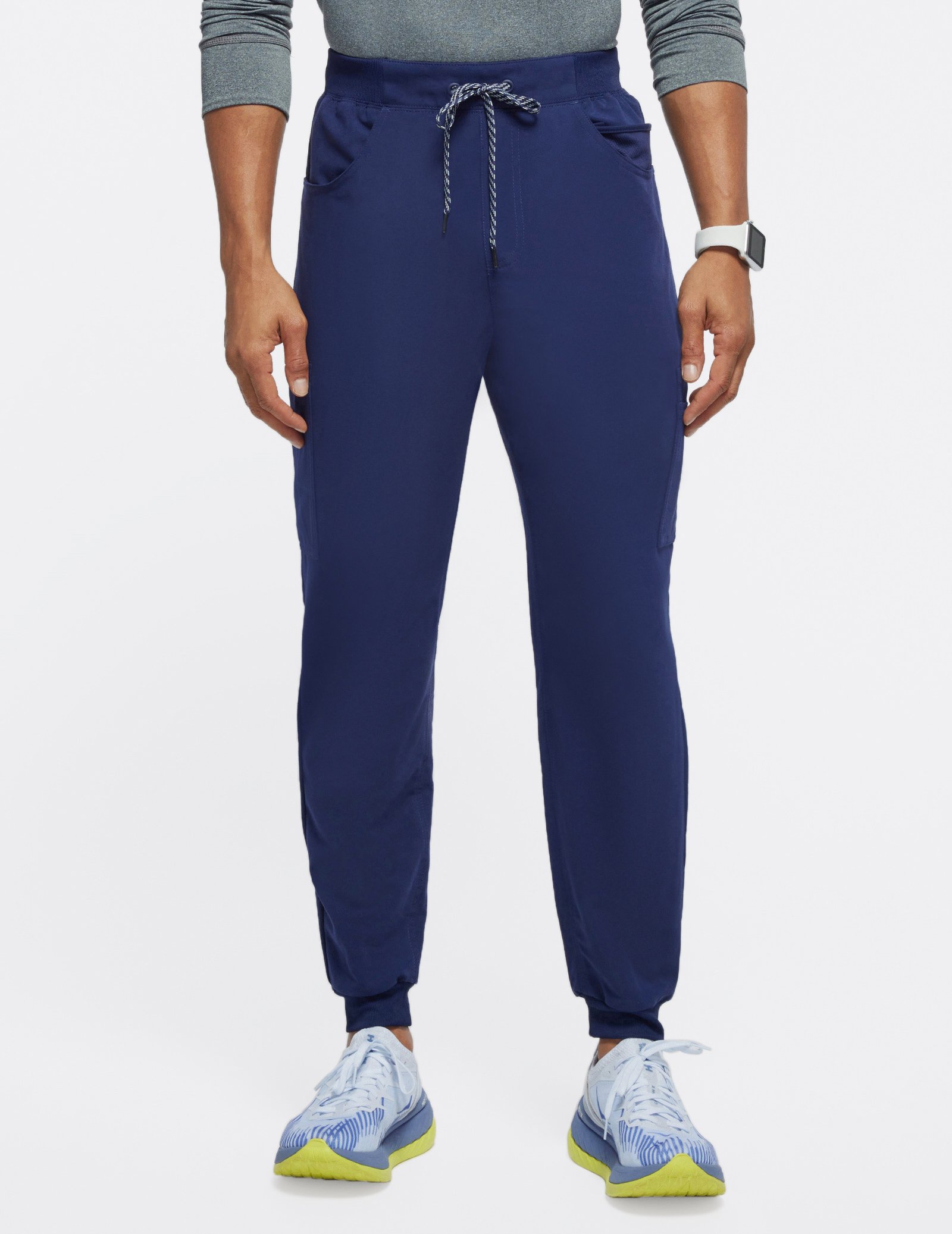 Men's Navy Mesh-Pocket Jogger Scrub Pants | Jaanuu