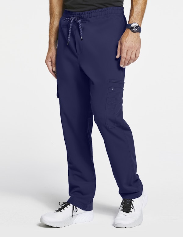 slim fit cargo pants navy blue