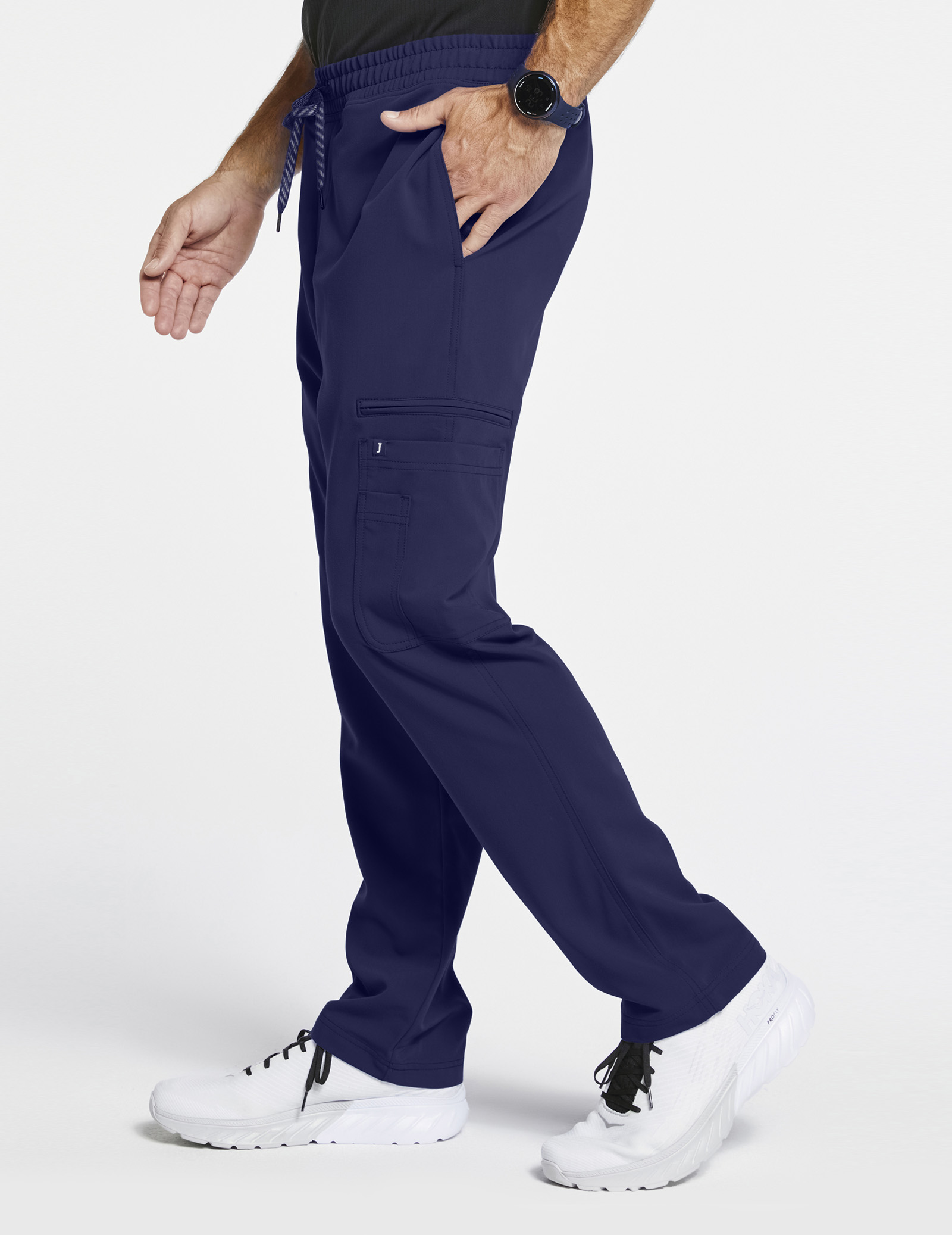 slim fit cargo pants navy blue