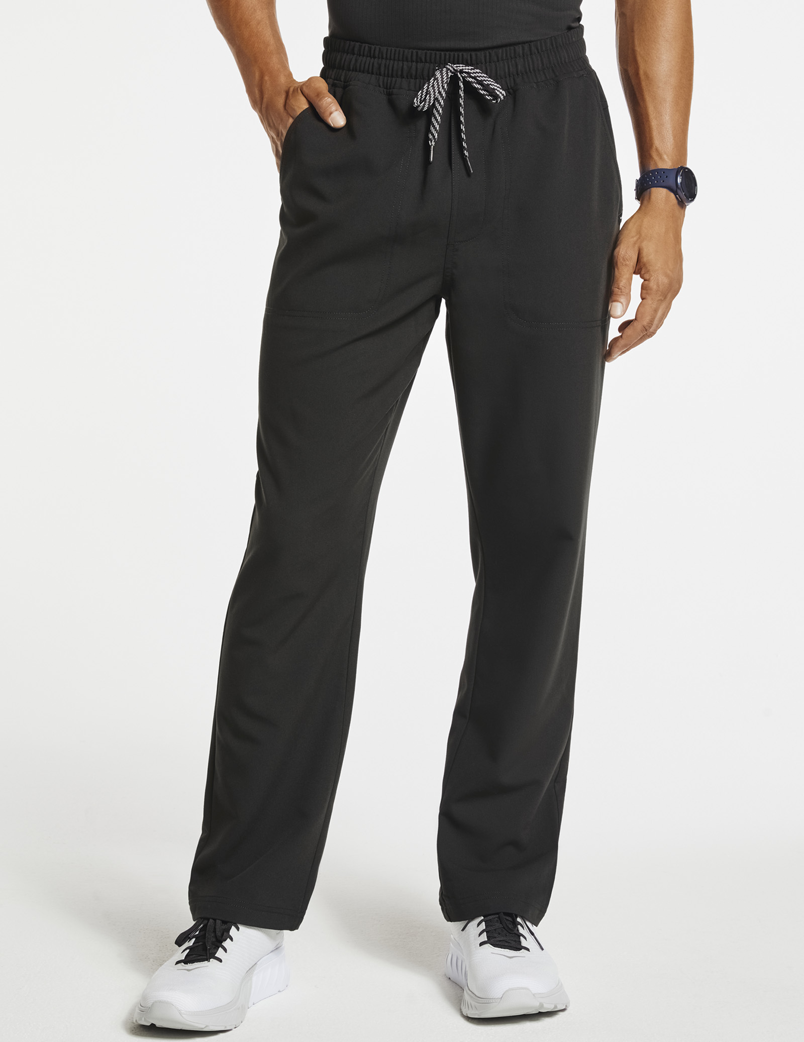 Men's Black Classic Straight-Leg Scrub Pants | Jaanuu
