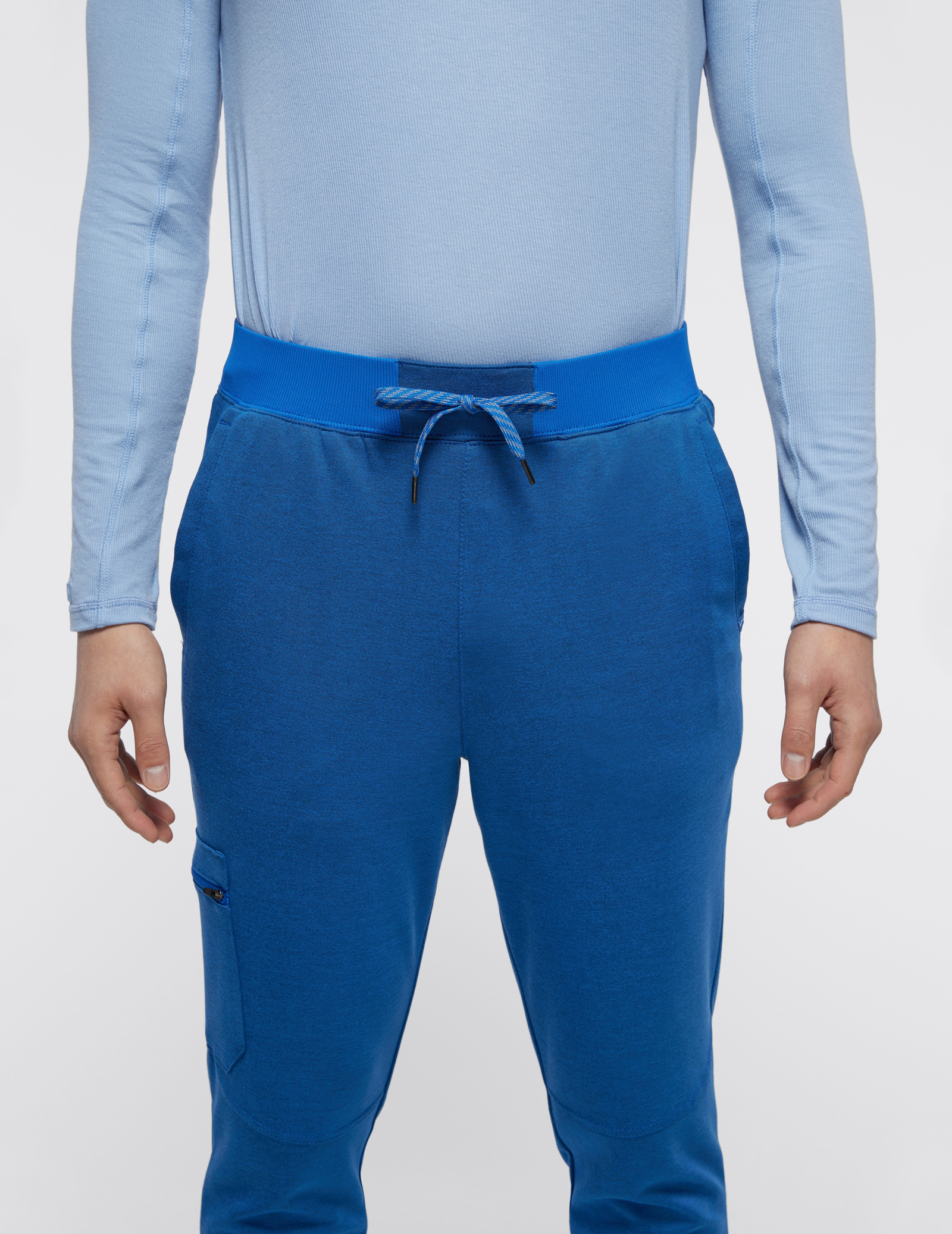 Men's Royal Blue 4-Pocket Ankle Zip Scrub Pants | Jaanuu