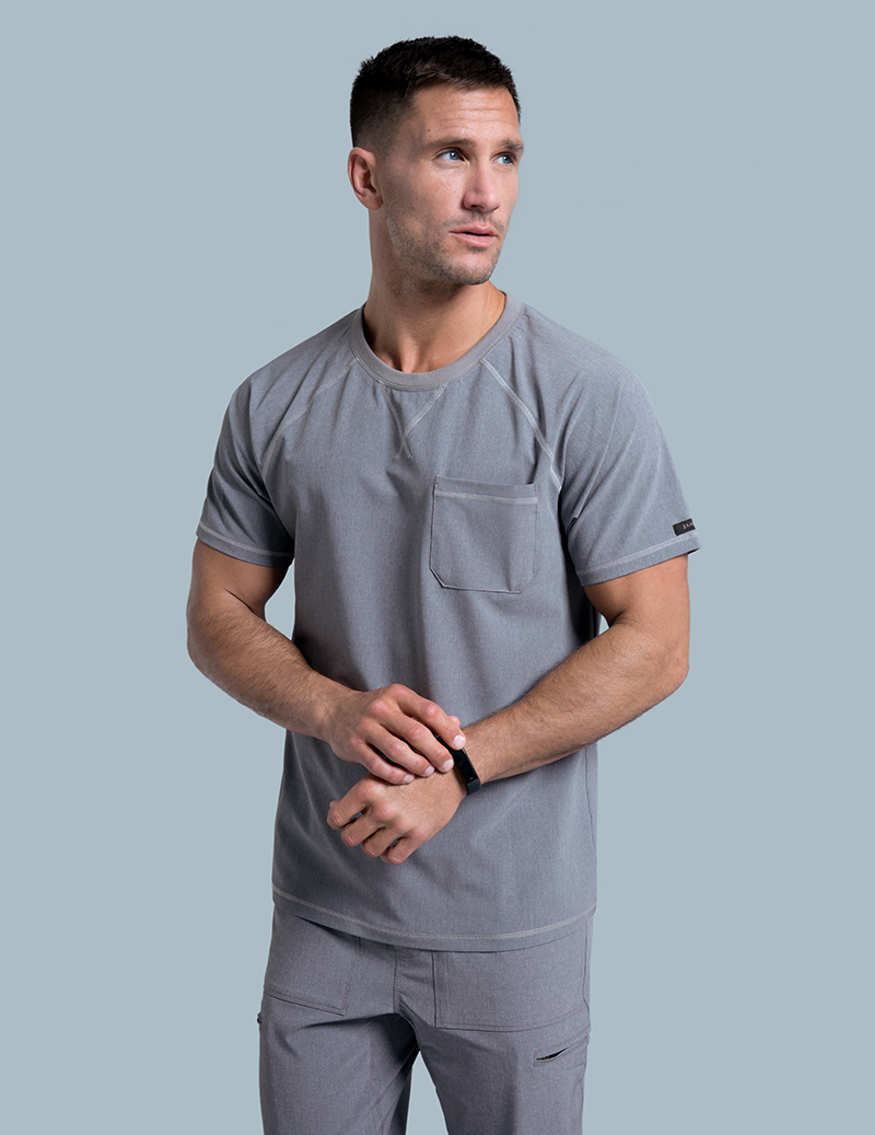 Mens Crew Neck Scrub Top Mike Simmons