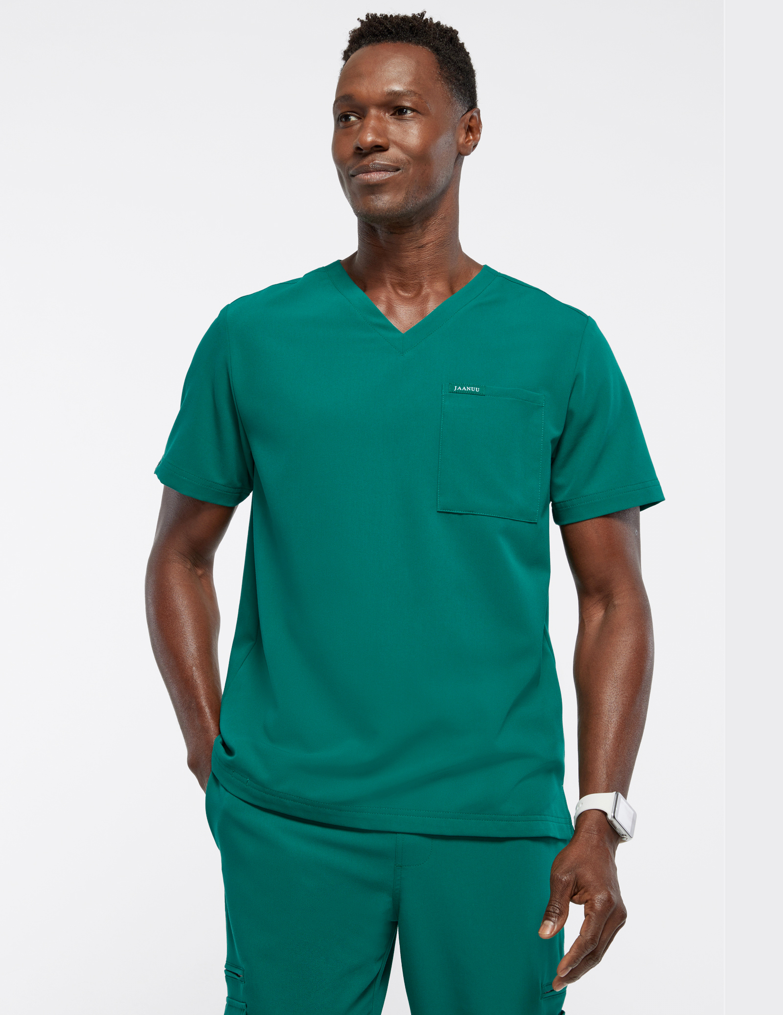 Hunter Green 2-Pocket V-Neck Scrub 