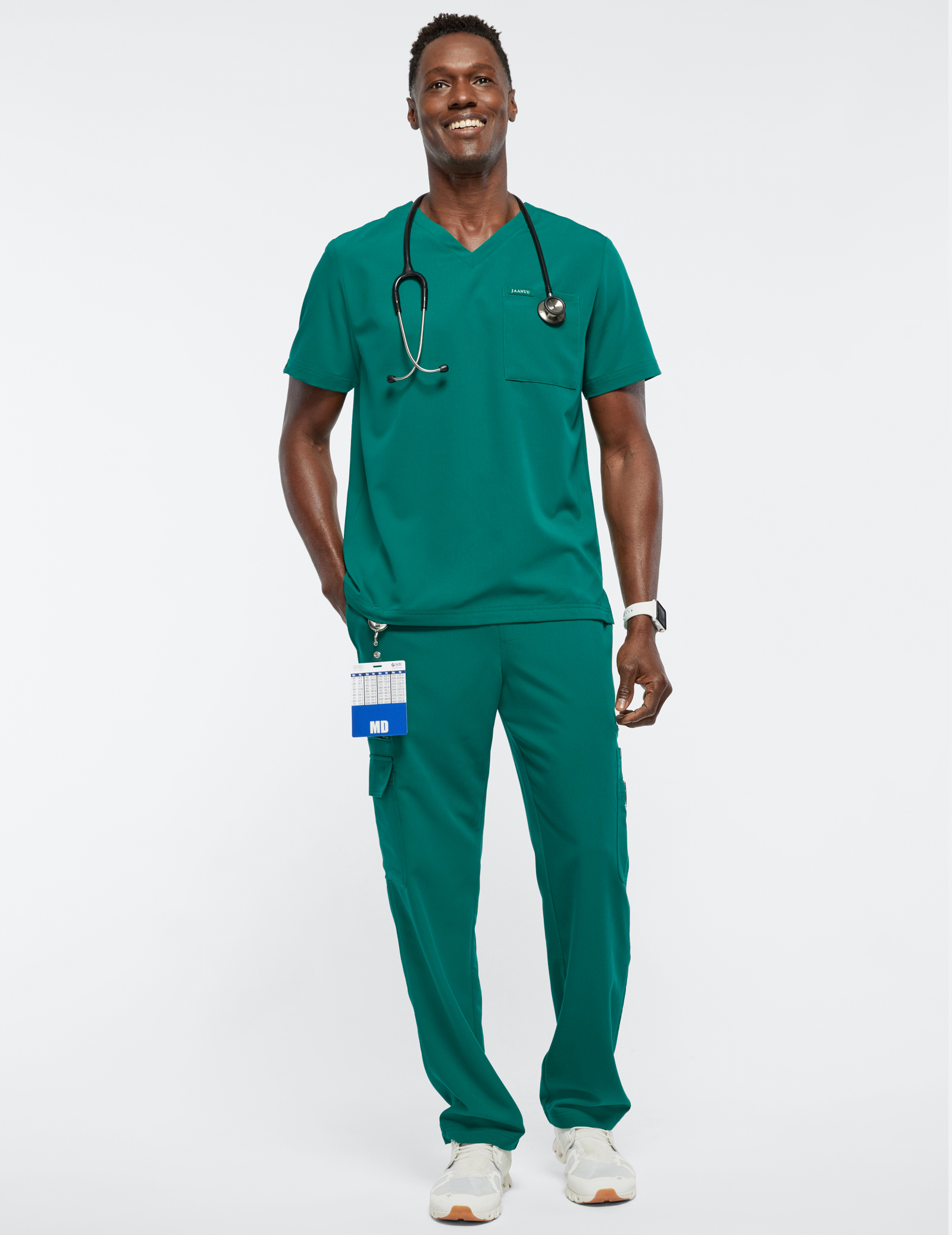 Hunter Green 2-Pocket V-Neck Scrub 