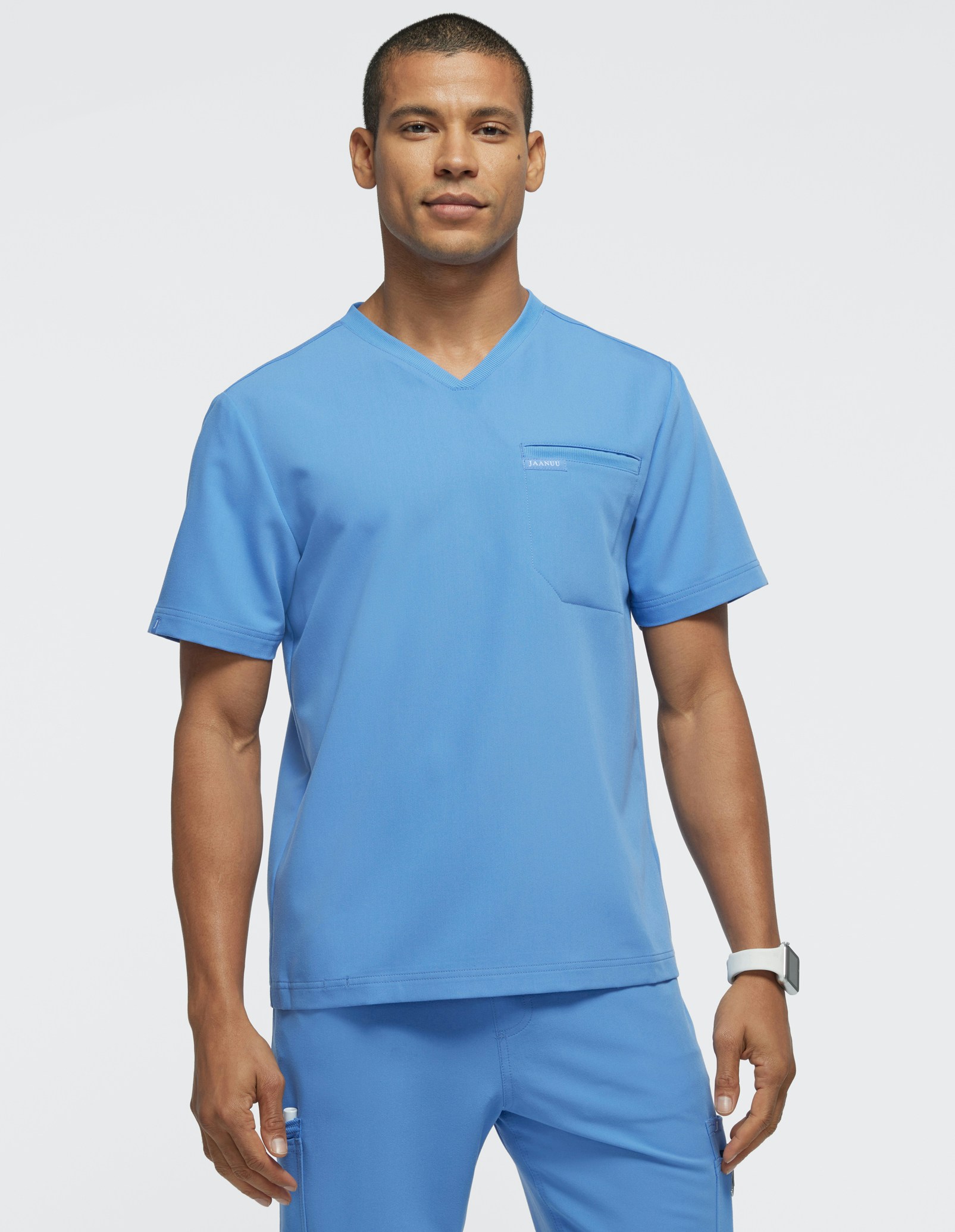 Men's Ceil Blue 2Pocket TuckIn Scrub Top Jaanuu