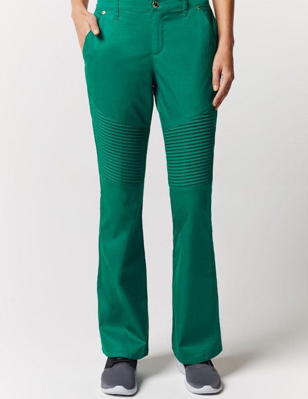 Pintuck Pant in Hunter Green Medical Scrubs by Jaanuu