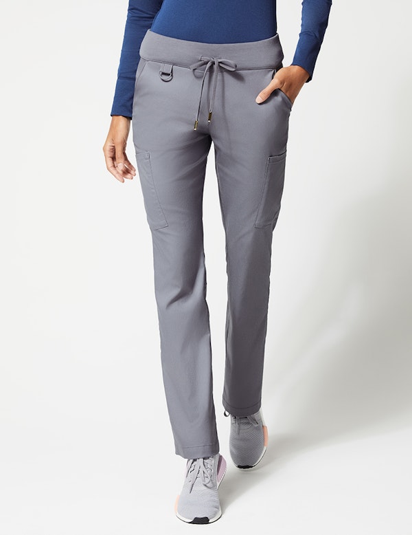 Yoga Waist Adjustable Pant in Graphite Medical Scrubs by Jaanuu