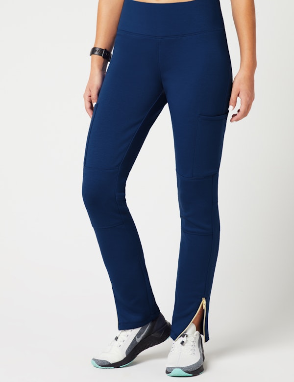 Ankle Zip Skinny Cargo Pant in Estate Navy Blue Medical Scrubs by Jaanuu