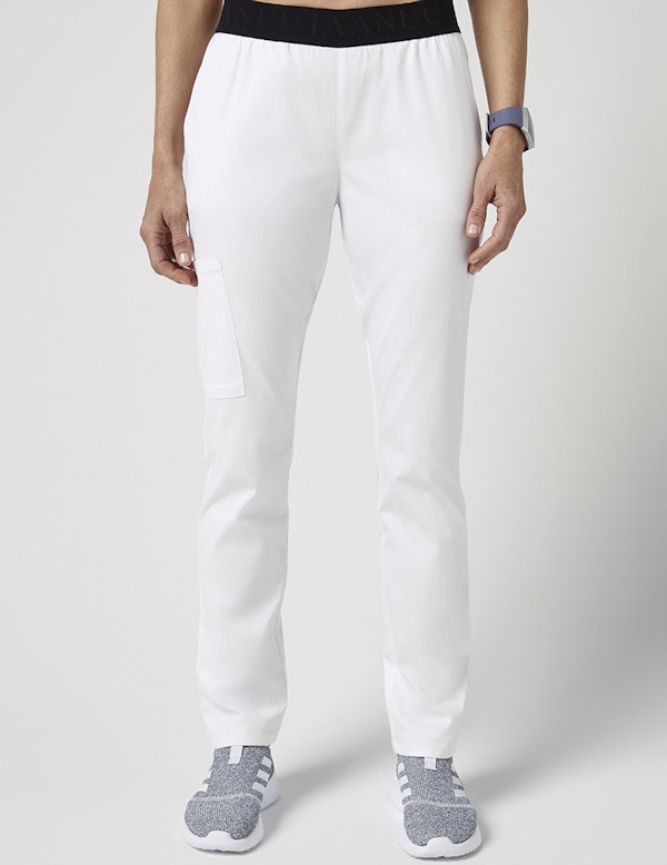 Logo 3 Pocket Pant in White Medical Scrubs by Jaanuu