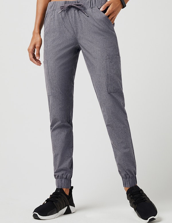 Mesh Pocket Jogger Pant in Heathered Grey Medical Scrubs by Jaanuu
