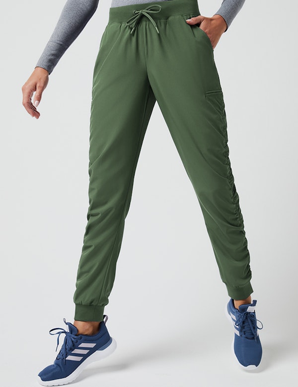 green jogger suit