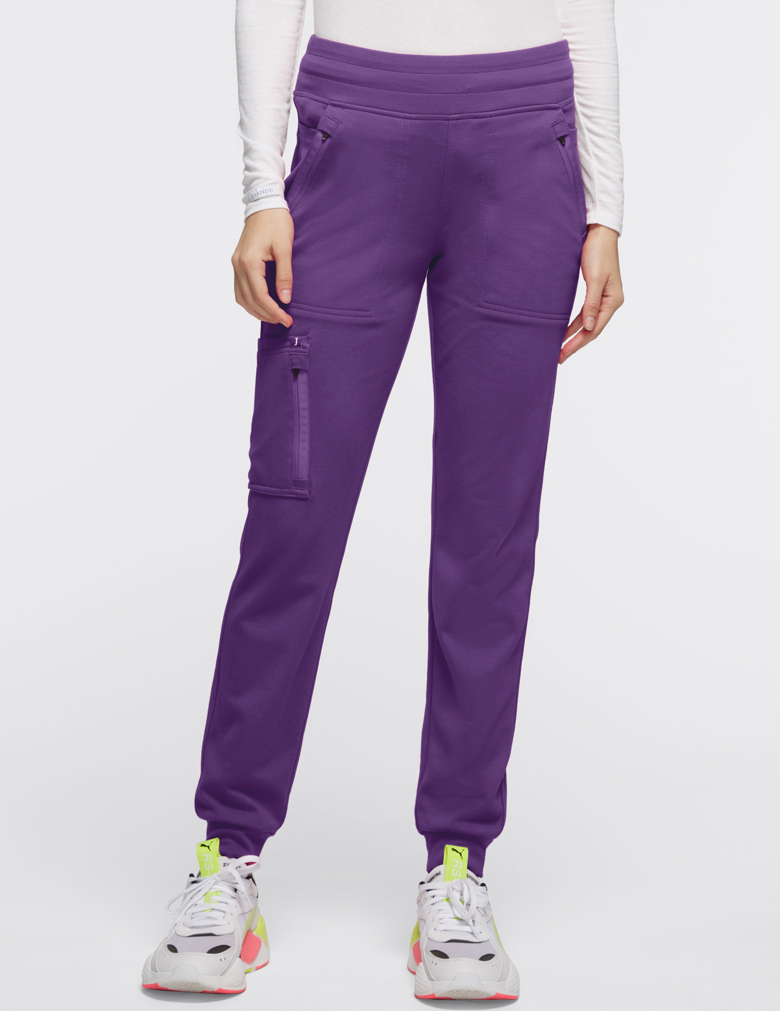 Women's Eggplant 10-Pocket Jogger Scrub 
