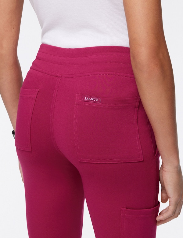 Women's 10Pocket Scrub Jogger in Deep Fuchsia Medical Scrubs by Jaanuu