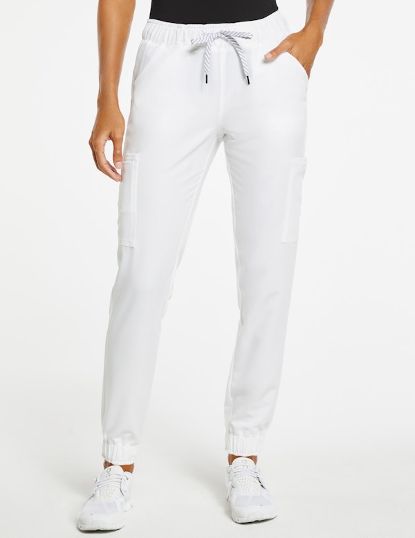 white jogger pants women's