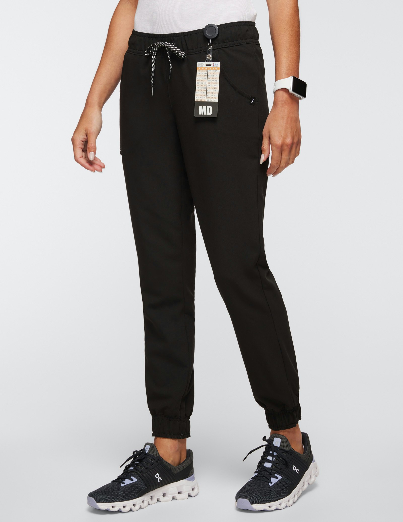 Women's Black Essential 5-Pocket Jogger Scrub Pants | Jaanuu