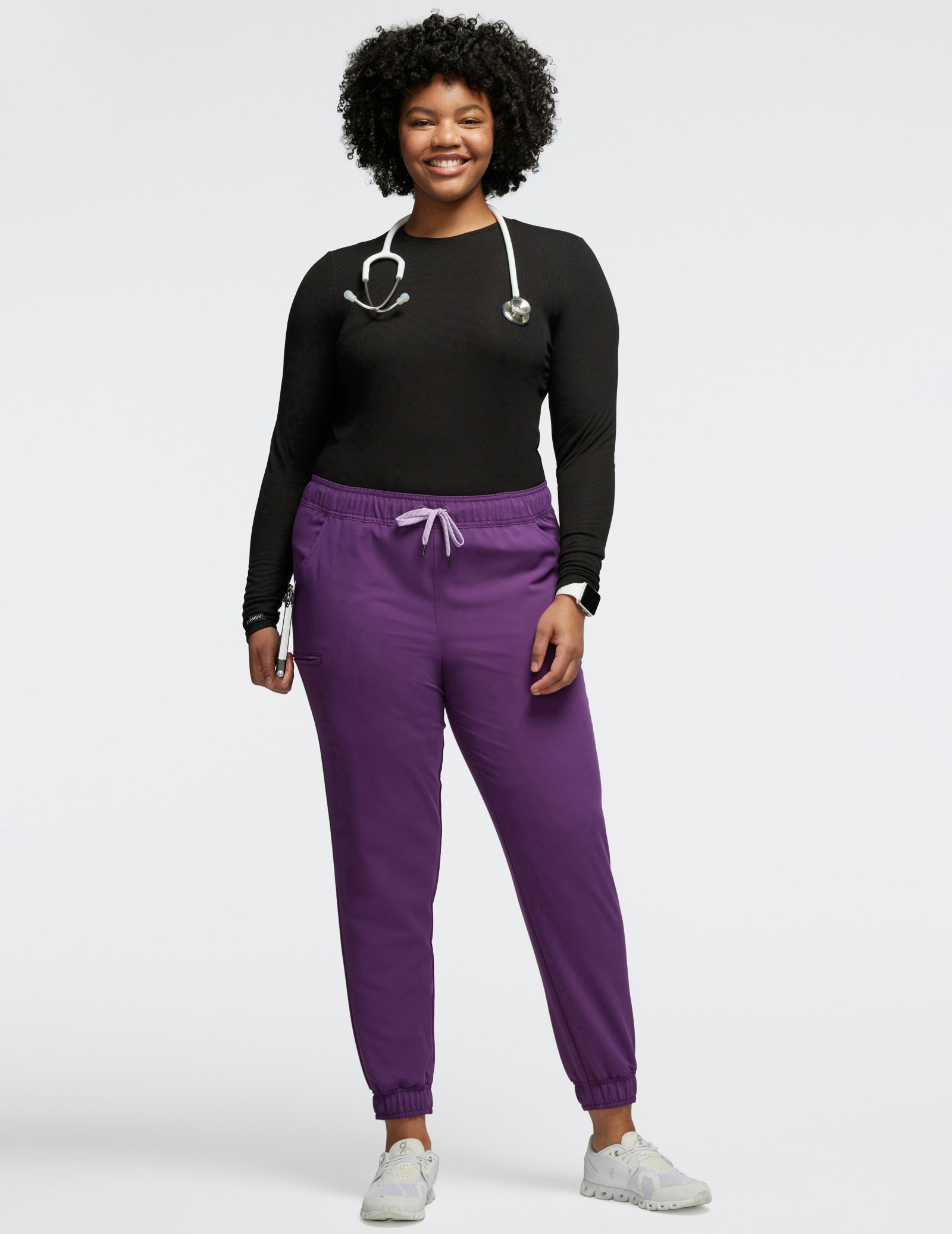 Women's Eggplant Essential 5Pocket Jogger Scrub Pants Jaanuu