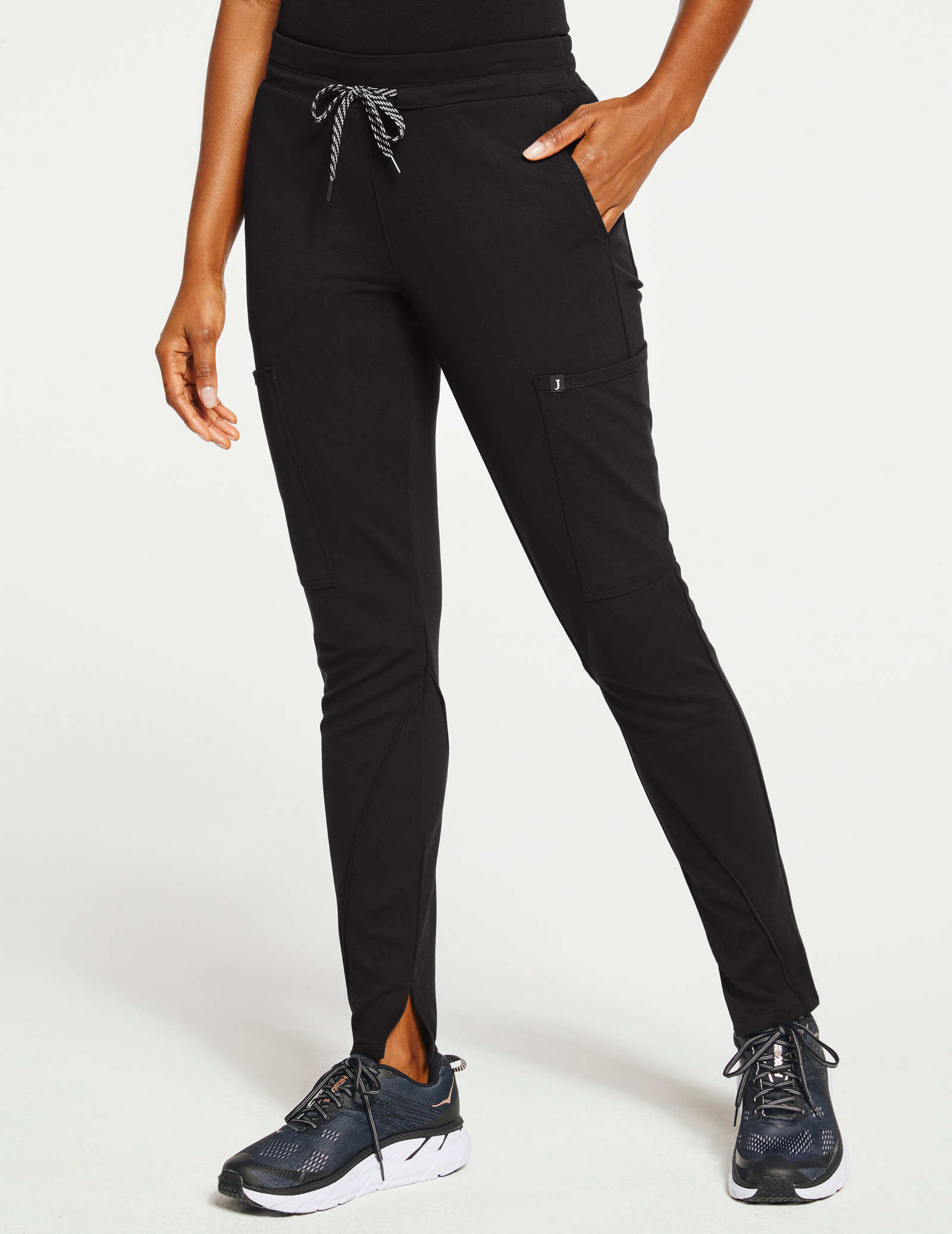 womens skinny black cargo pants