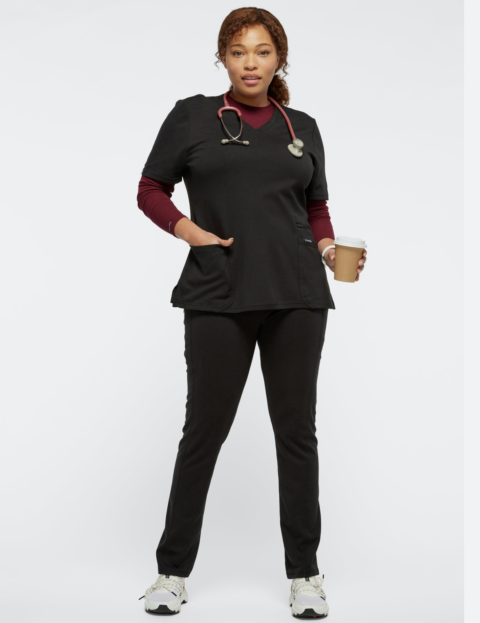 Women's Black HighWaist Yoga Scrub Pants Jaanuu