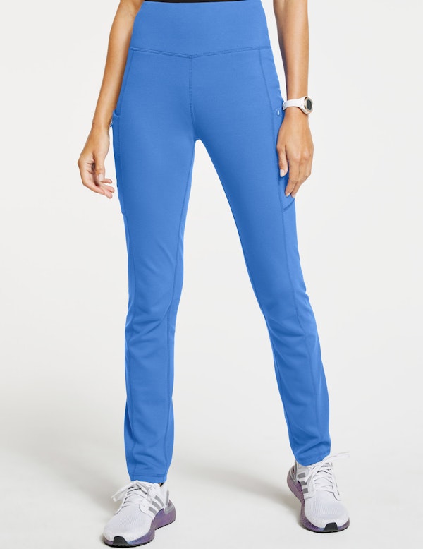 Women S High Waist Yoga Pant In Ceil Blue Medical Scrubs By Jaanuu