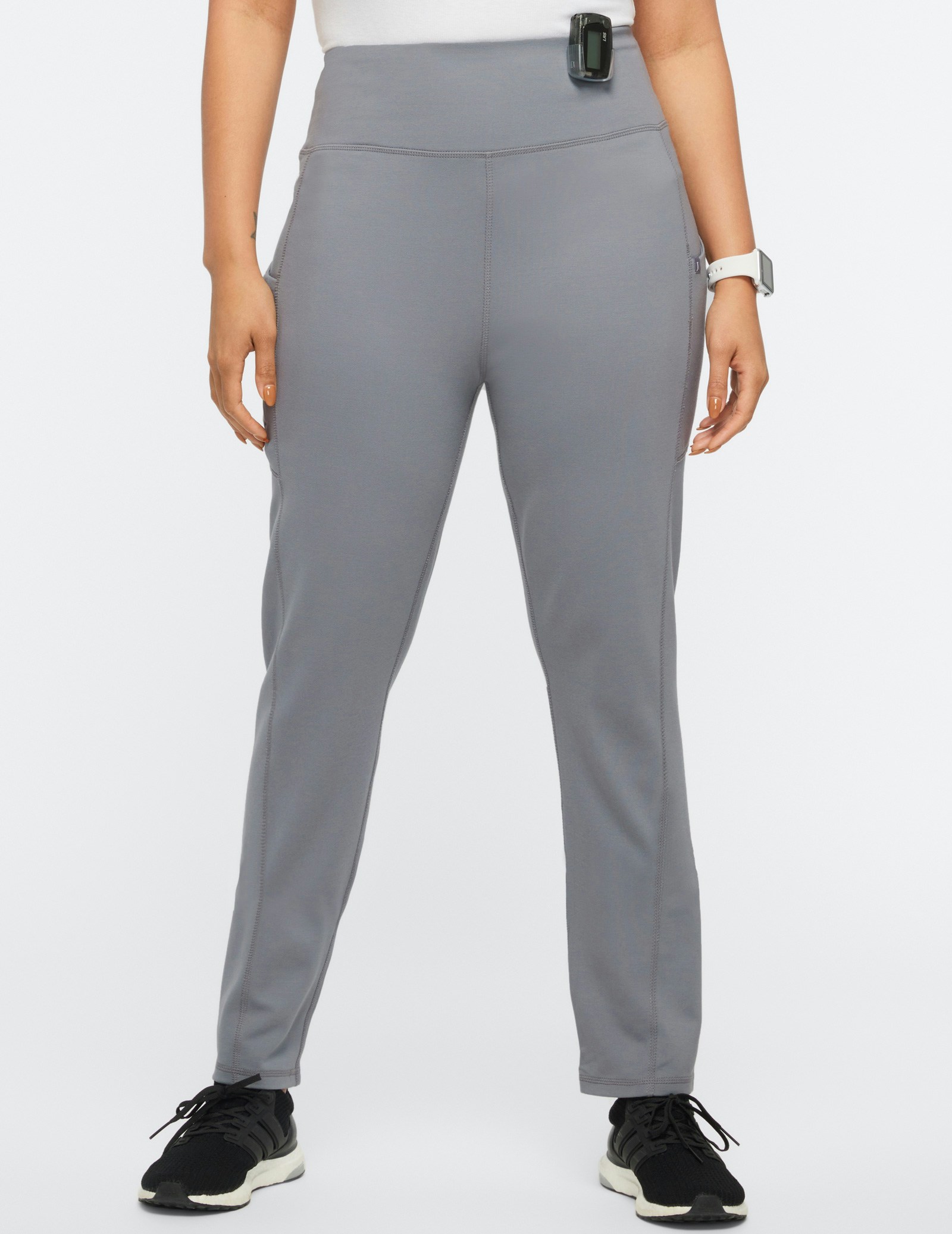 Women's Gray HighWaist Yoga Scrub Pants Jaanuu