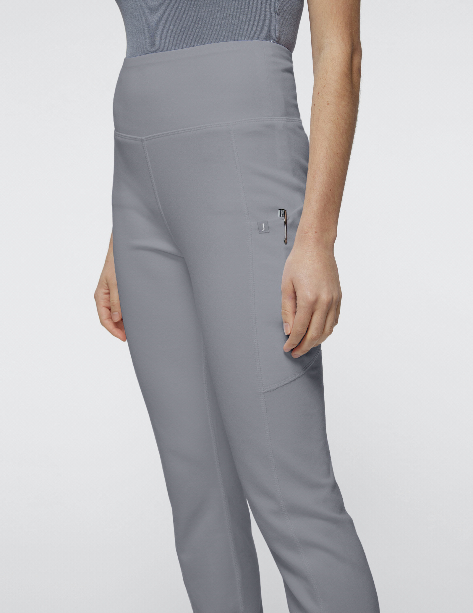 Gray High-Waist Yoga Scrub Pants | Jaanuu