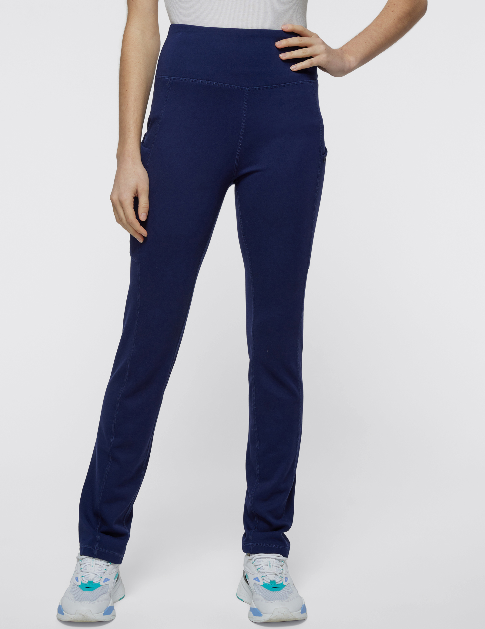 Navy High-Waist Yoga Scrub Pants | Jaanuu