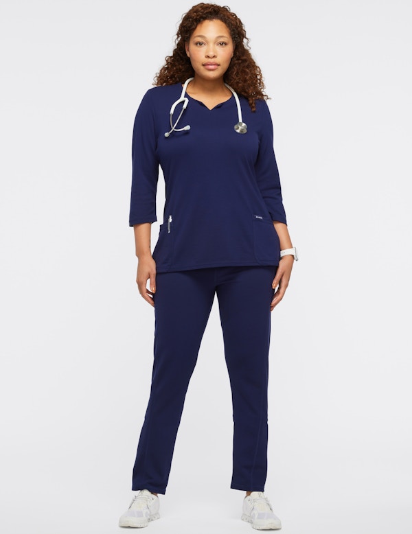 Women's Navy HighWaist Yoga Scrub Pants Jaanuu