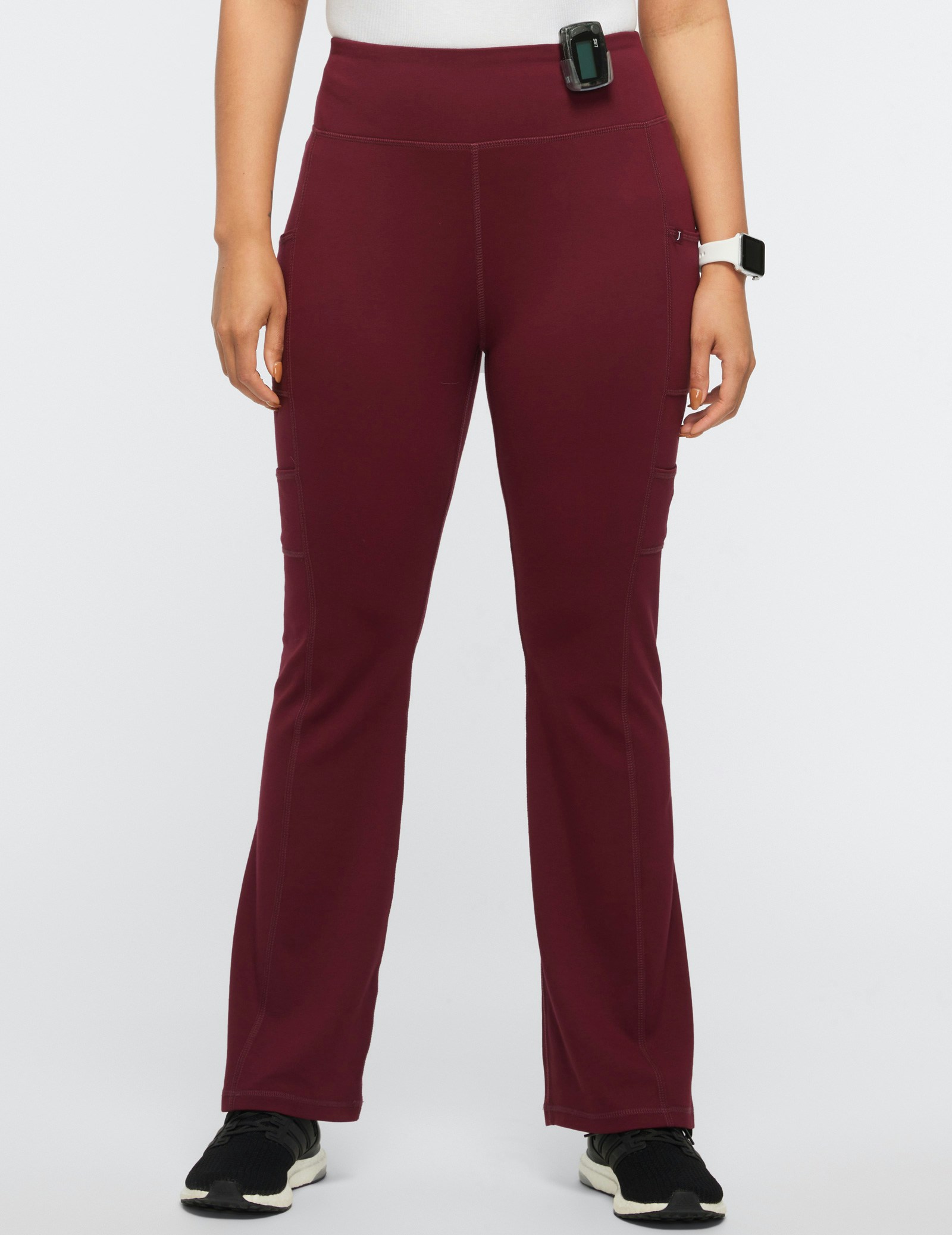 Women's Wine HighWaist Yoga Scrub Pants Jaanuu