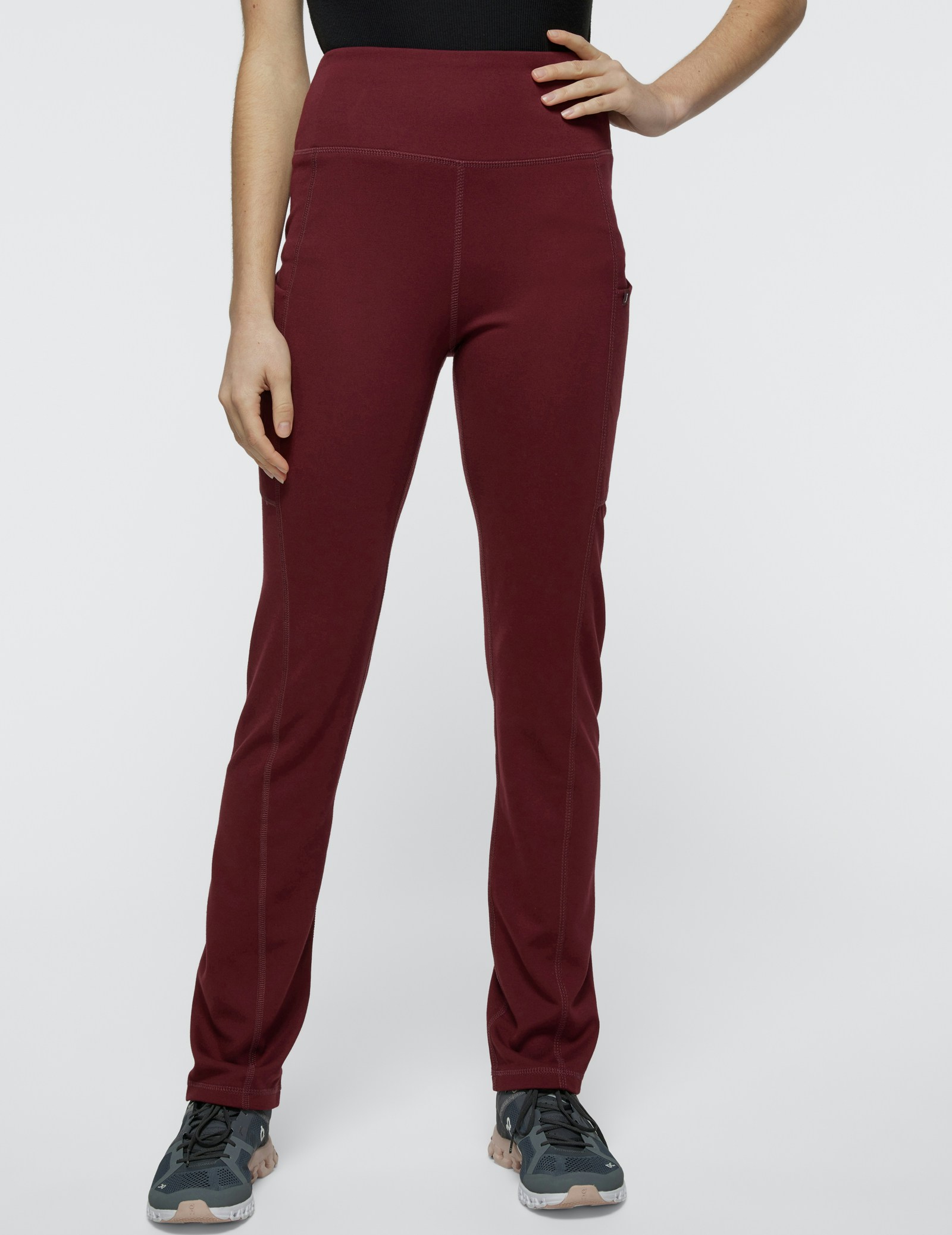 Women's Wine HighWaist Yoga Scrub Pants Jaanuu