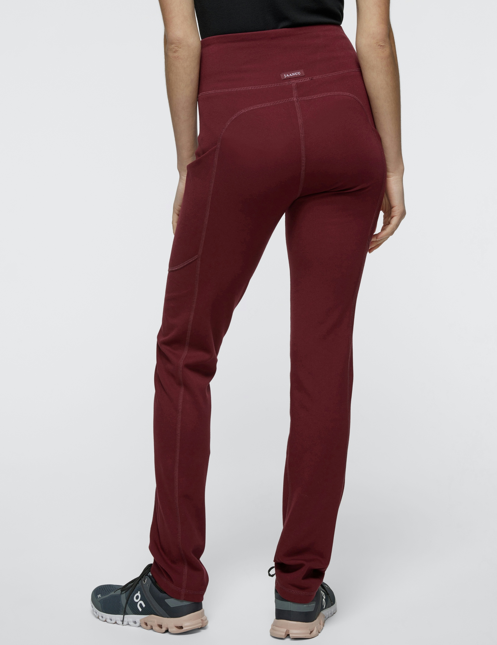 Women's Wine HighWaist Yoga Scrub Pants Jaanuu