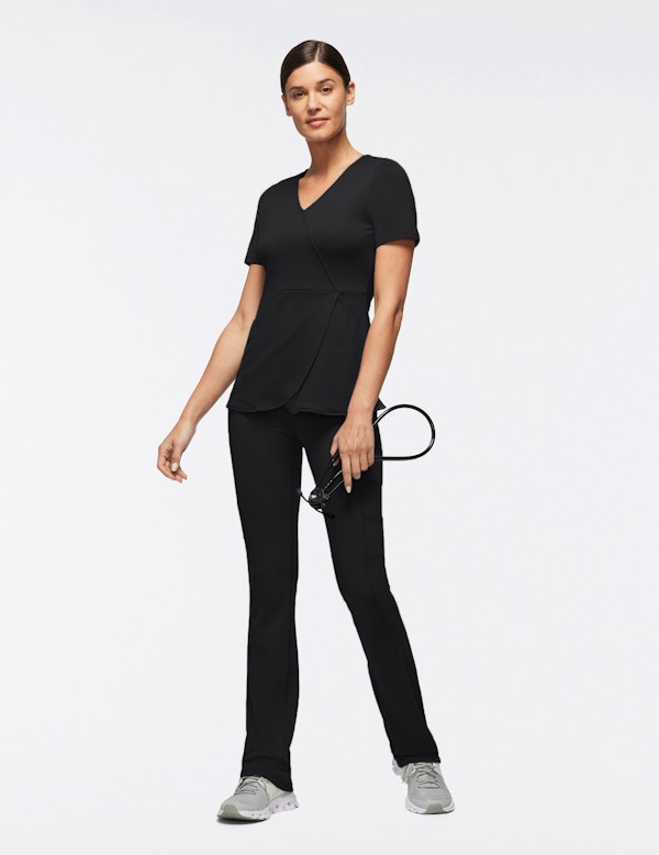 Women's Black Yoga Scrub Pants Jaanuu