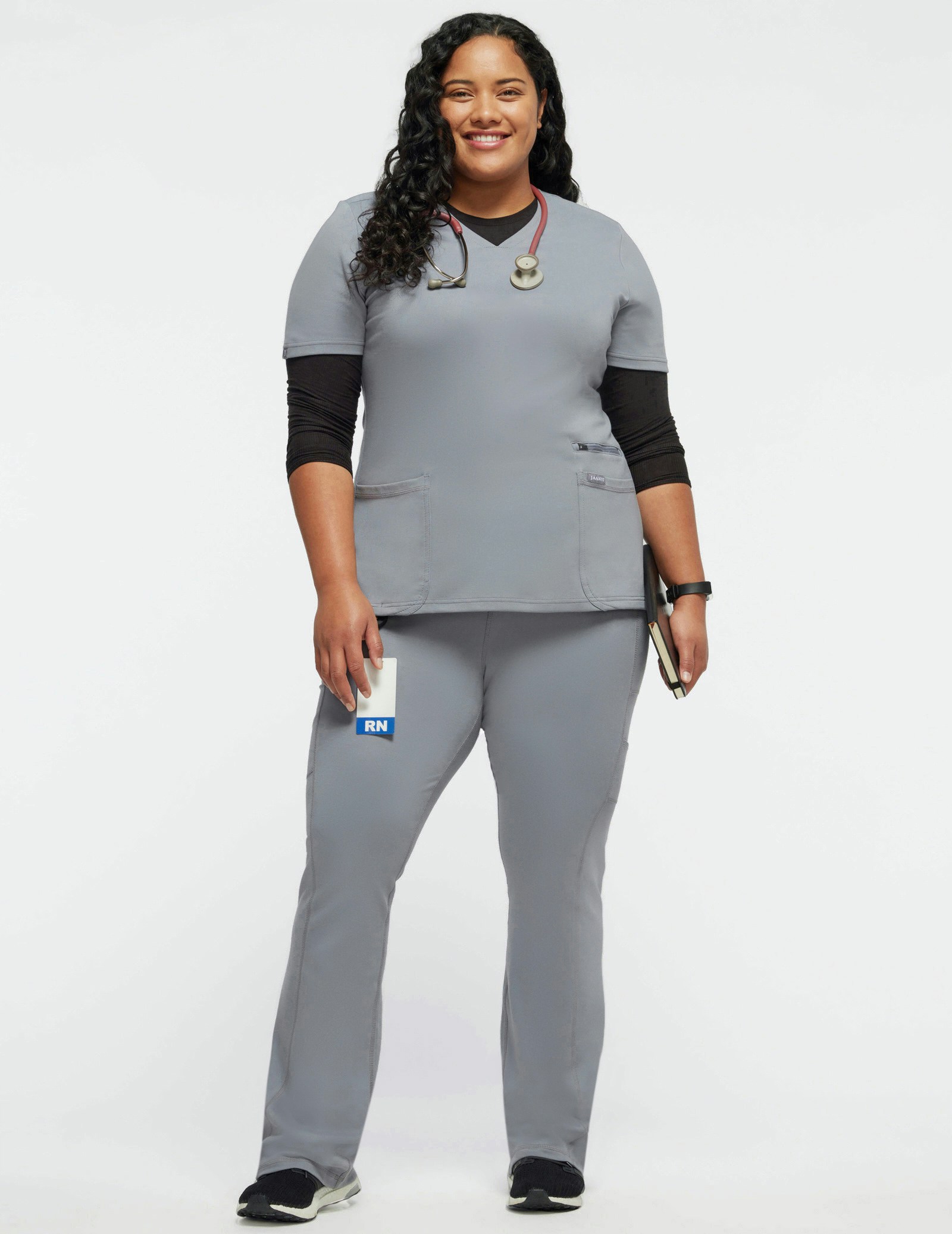 Women's Gray Yoga Scrub Pants Jaanuu