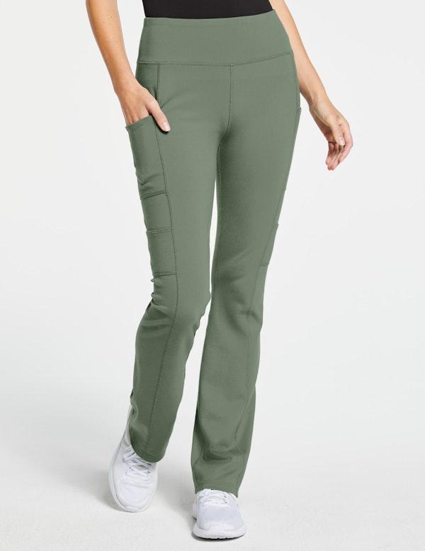 Women's Yoga Pant in Olive Green Medical Scrubs by Jaanuu