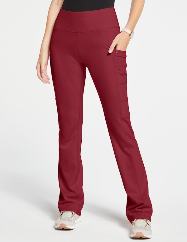 Women's Yoga Pant in Wine Medical Scrubs by Jaanuu