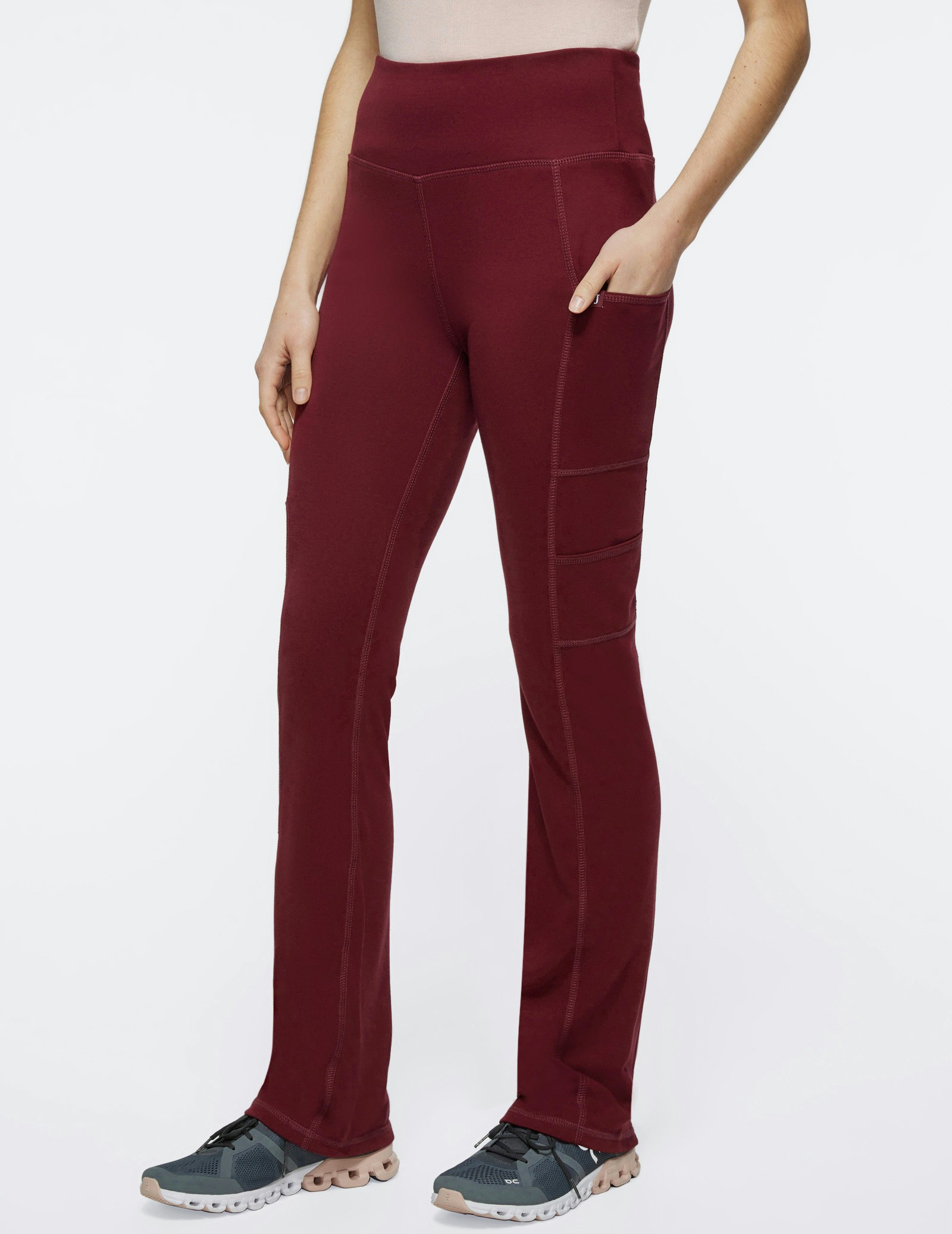 Women's Wine Yoga Scrub Pants Jaanuu