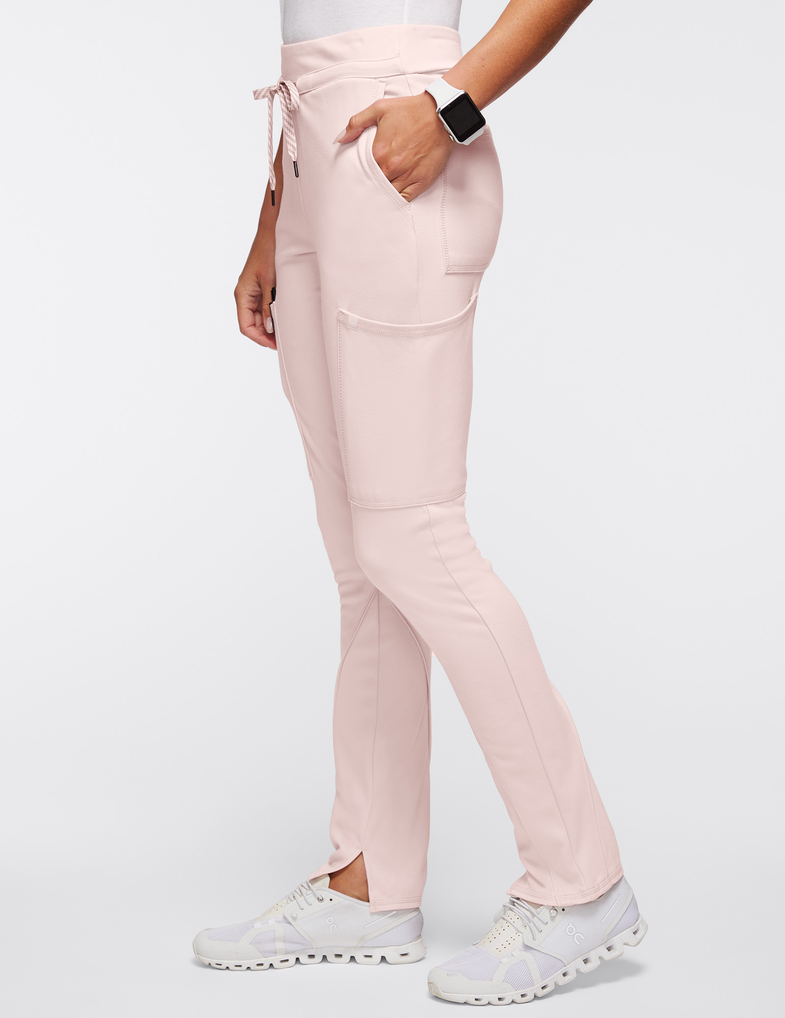 Women's Blushing Pink Slim Cargo Scrub 