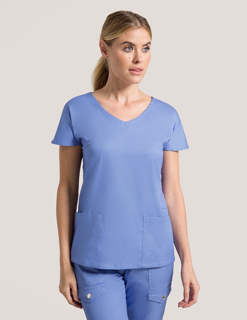 Dolman Top In Ceil Blue Medical Scrubs By Jaanuu