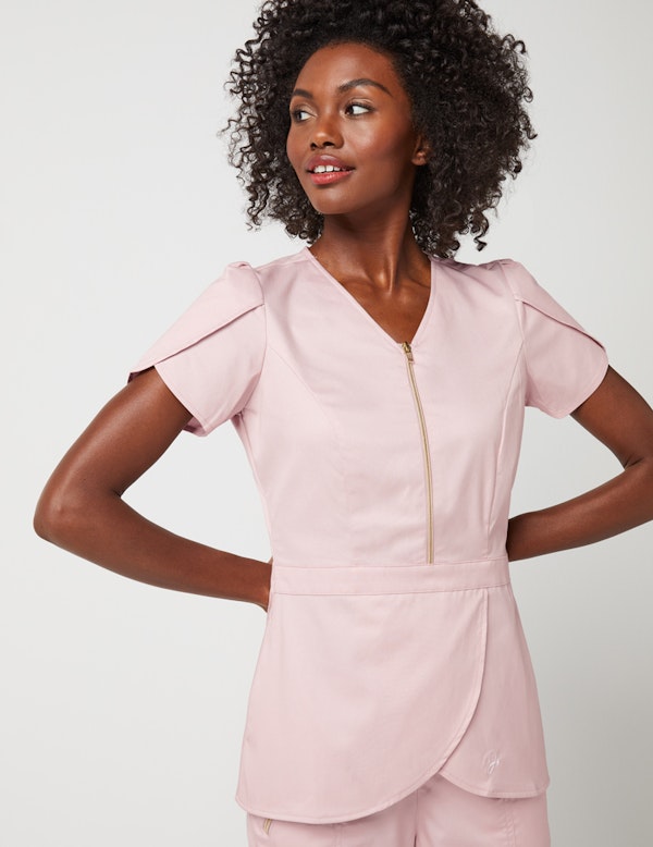 Tulip Top in Blushing Pink Medical Scrubs by Jaanuu