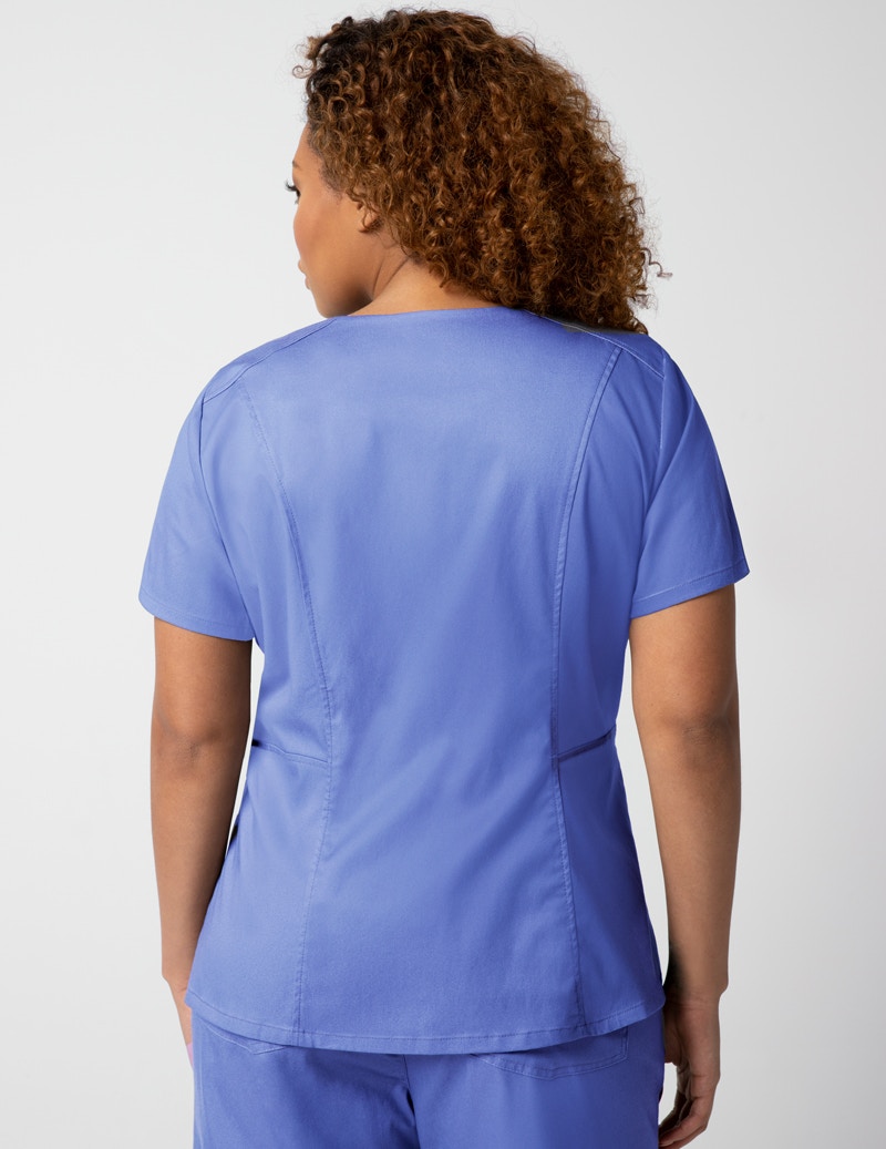 Biker Top In Ceil Blue Medical Scrubs By Jaanuu